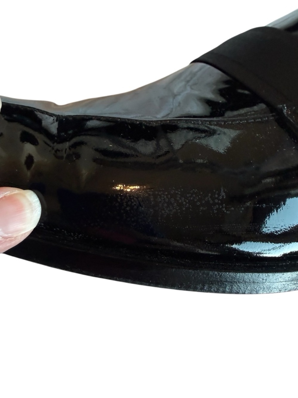 Boss Black Patent Leather Slip-On Loafers with Elastic Strap - Picture 3 of 16